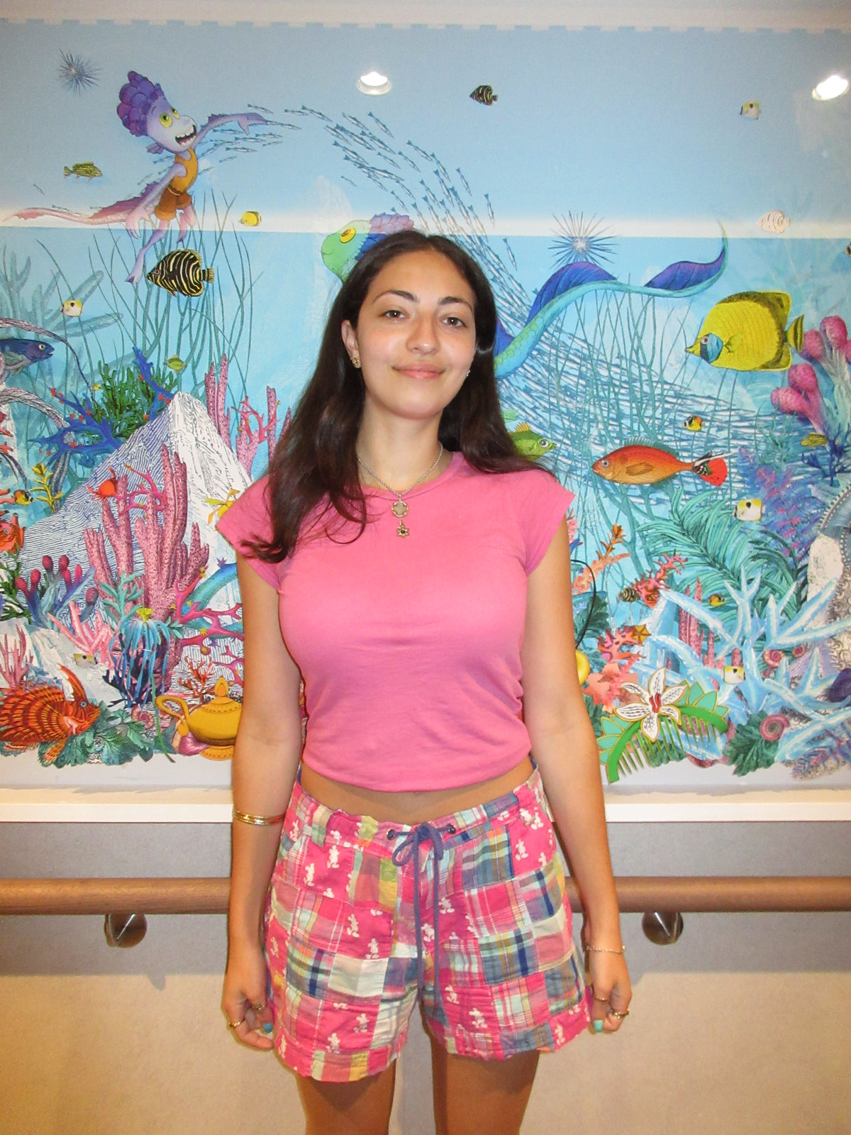 Pink Mickey Patch-work Shorts