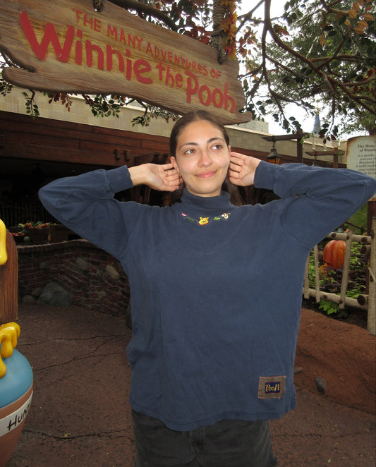 Vintage Winnie the Pooh Embroidered Turtle Neck