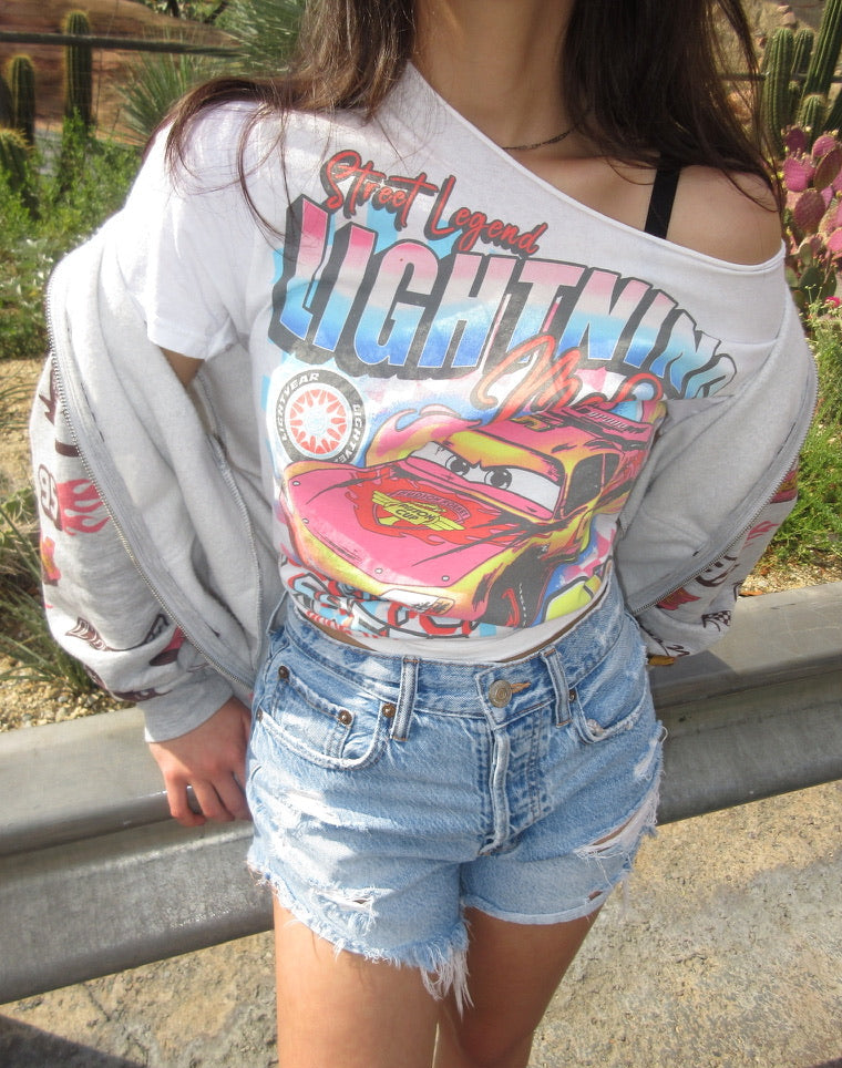 Cars Lightning McQueen Off-The-Shoulder Tee
