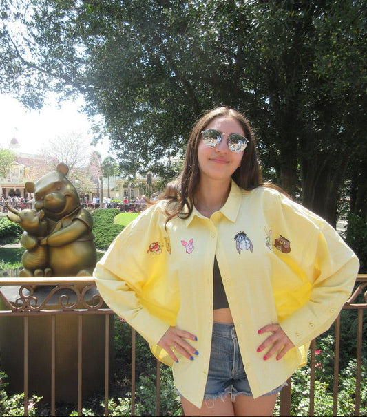 Winnie the Pooh Embroidered Button-up