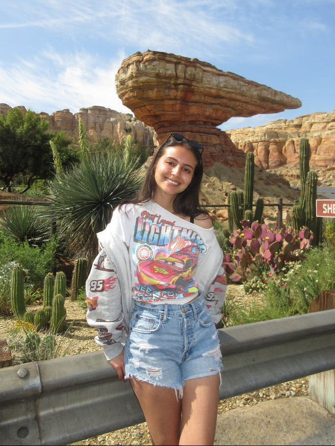 Cars Lightning McQueen Off-The-Shoulder Tee