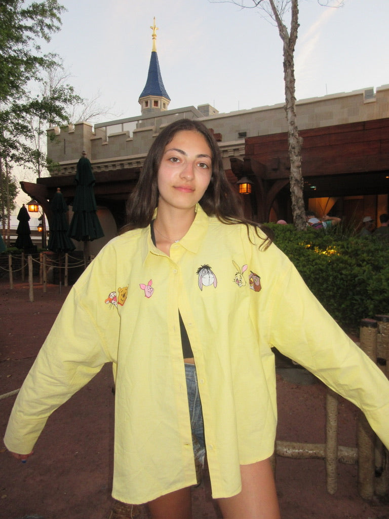 Winnie the Pooh Embroidered Button-up