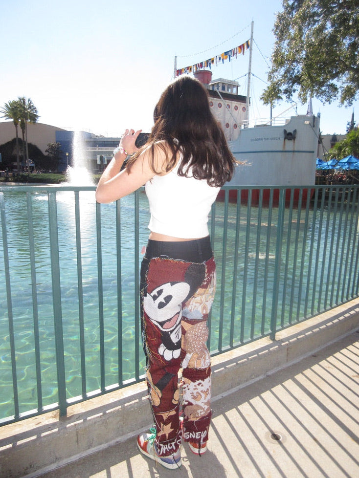 One of a Kind Disney World Parks Tapestry Jeans